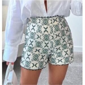 Zara Shorts Embroidered High Waisted Boho XS